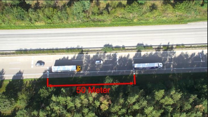 Imagen captada por un dron en una autopista alemana