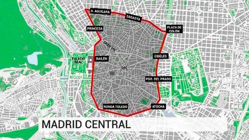 Plano del denominado Madrid Central