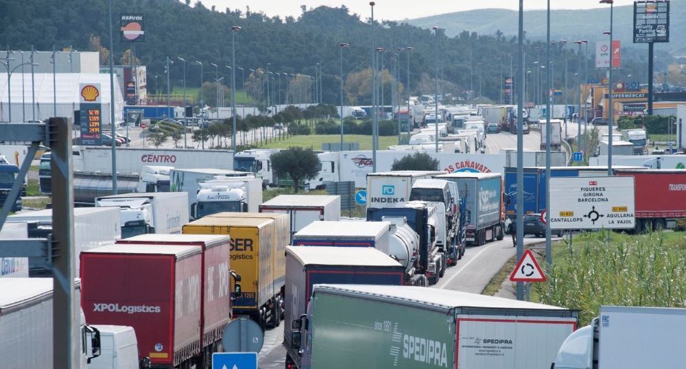Imagen de camiones en La Junquera