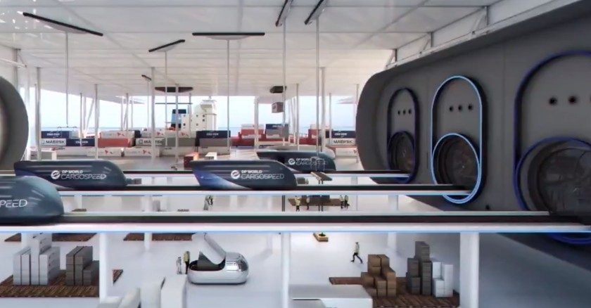Imagen de la tecnología hyperloop para el transporte
