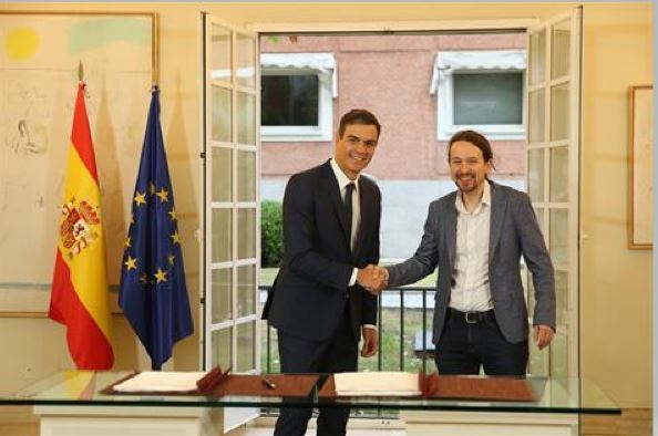 Imagen de la reunión mantenida hoy en Moncloa