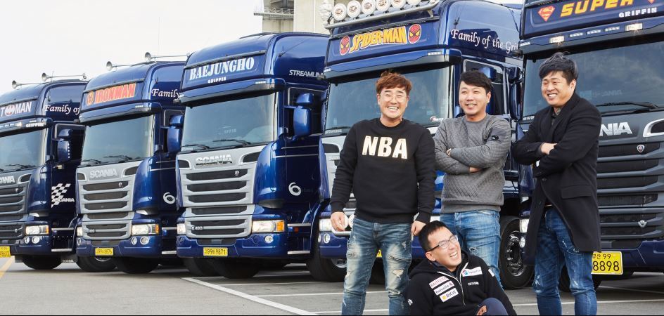 Imagen de los camioneros de Corea del Sur