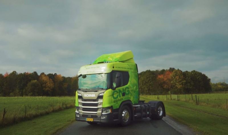 Tractora Scania a biogás