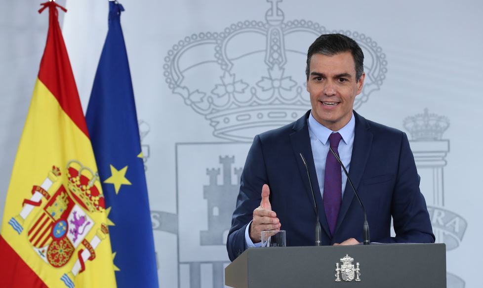 Imagen de Pedro Sánchez en la presentación de las medidas anticrisis
