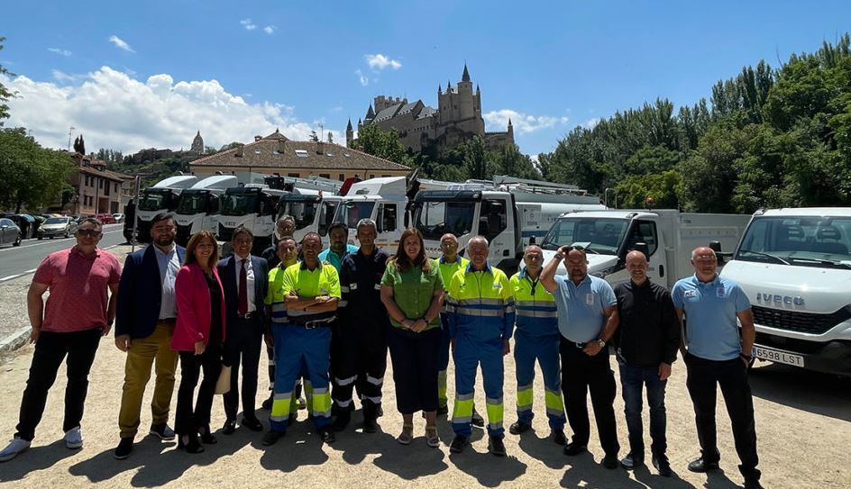 Imagen de la flota de Segovia de camiones a GNC