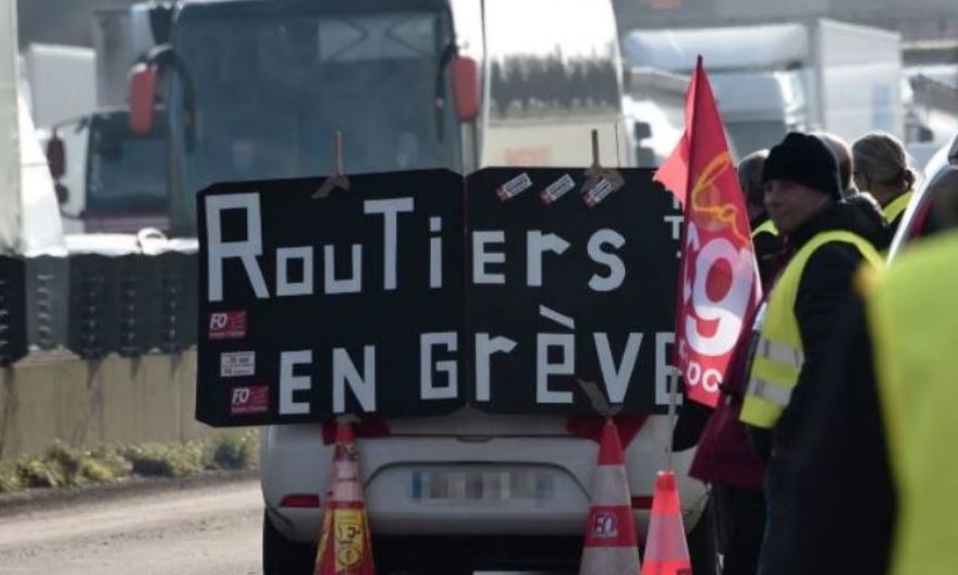 Imagen de una huelga convocada por los sindicatos de transportes en Francia