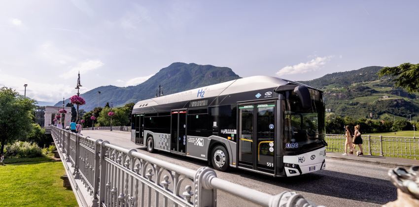 Imagen de un autobús Solaris Urbino de hidrógeno
