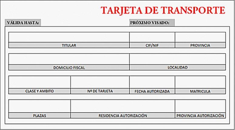 Imagen de una tarjeta de transporte en formato físico
