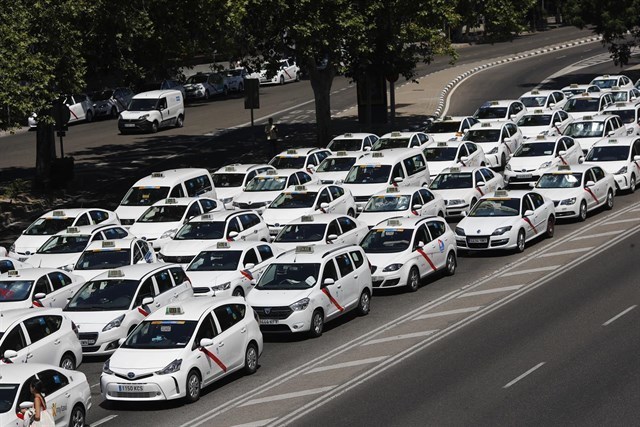 Imagen de la concentración de taxistas
