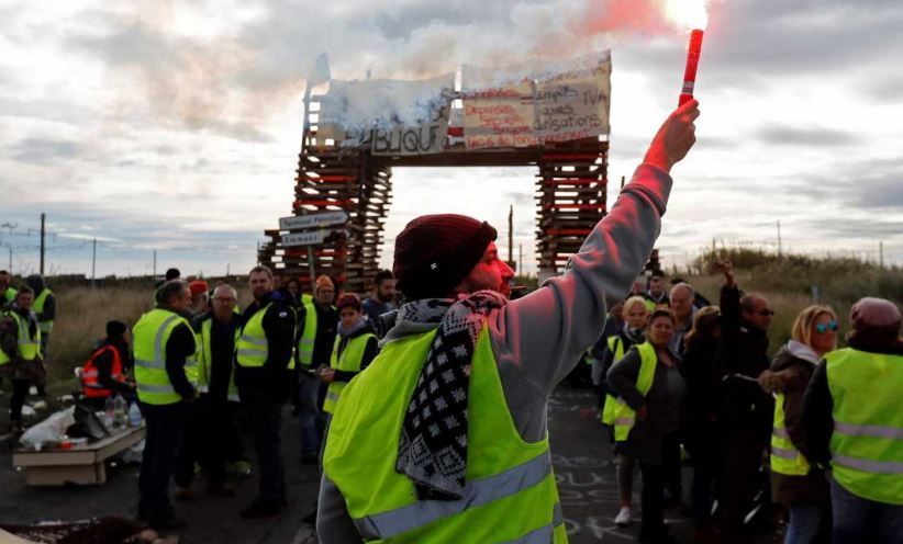Un bloqueo de los chalecos amarillos