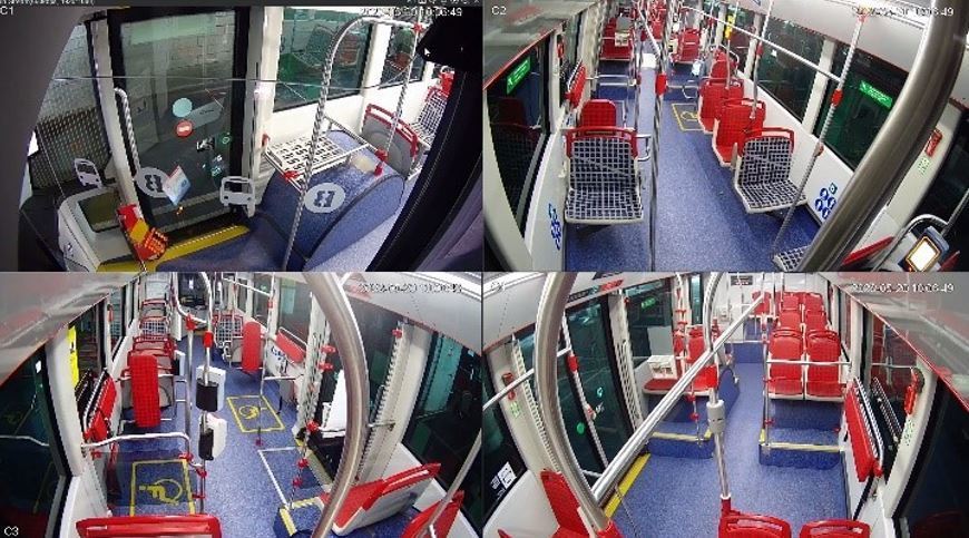 Imagen de las cámaras de videovigilancia instaladas en toda la flota de autobuses de TMB