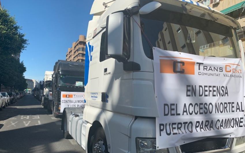 Imagen de la movilización de Transcont en Valencia