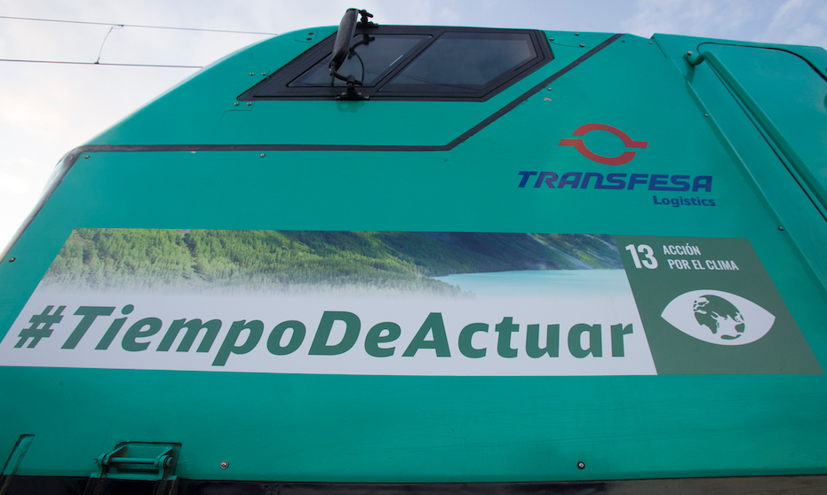 Imagen de la locomotora de Transfesa