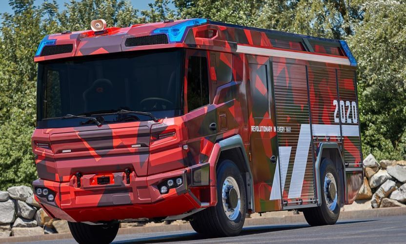 Imagen del camión Volvo Penta para los bomberos