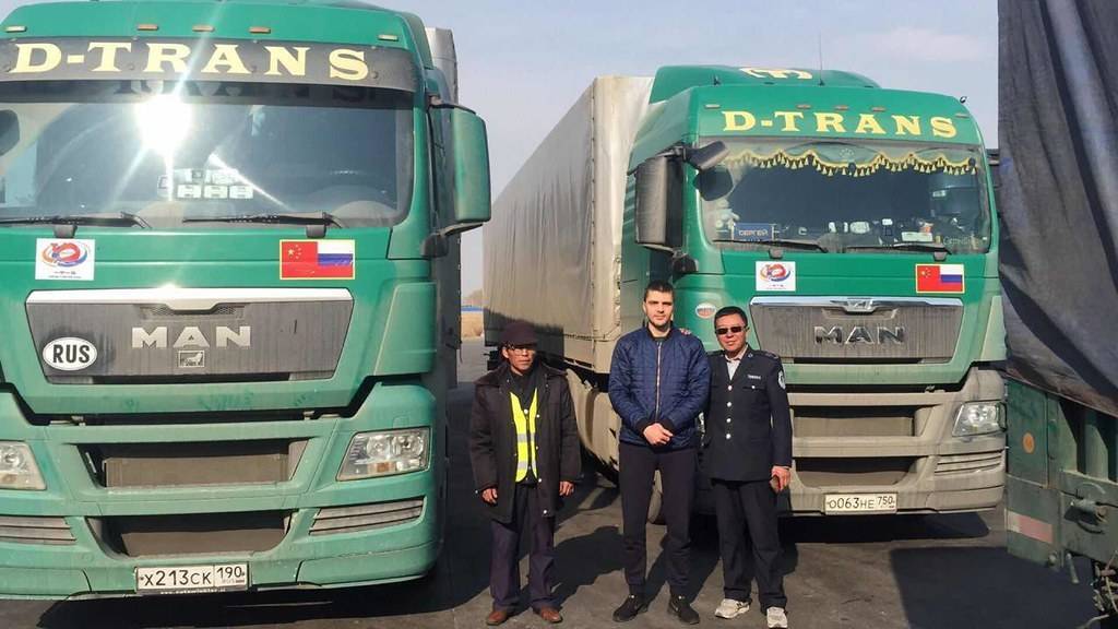 Imagen del primer transporte TIR China-Rusia