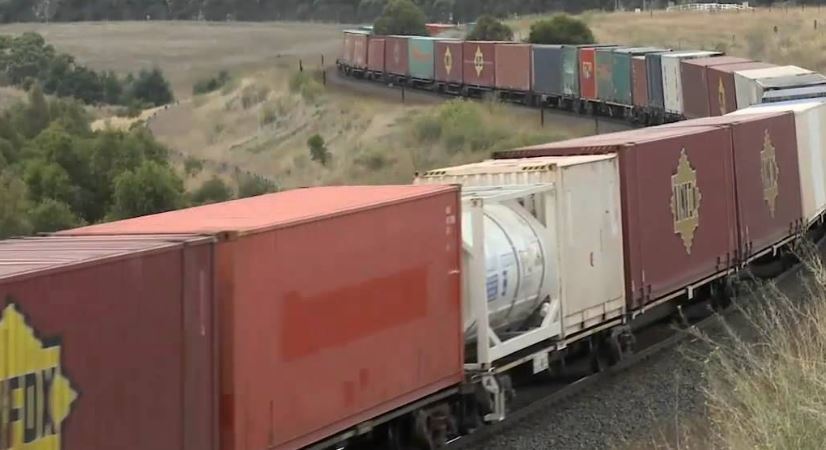 Un tren de mercancías en Australia