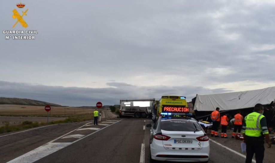 Imagen de uno de los accidentes en los que fallecieron los camioneros