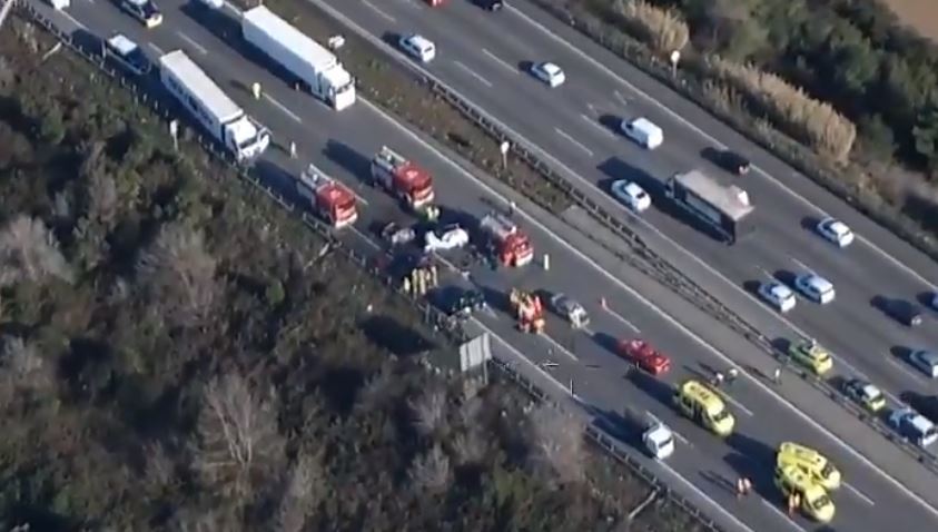 Tres muertos en un accidente múltiple en la AP-7