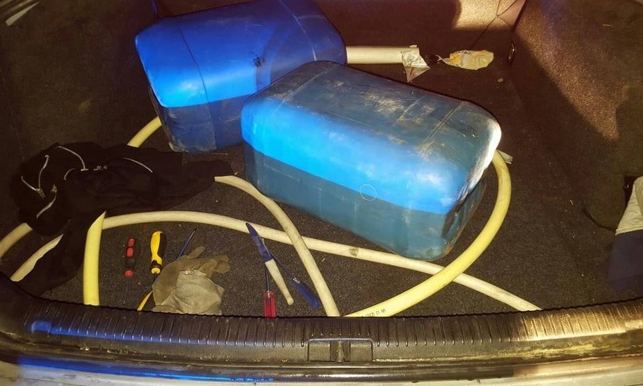 Útiles intervenidos para el robo de combustible