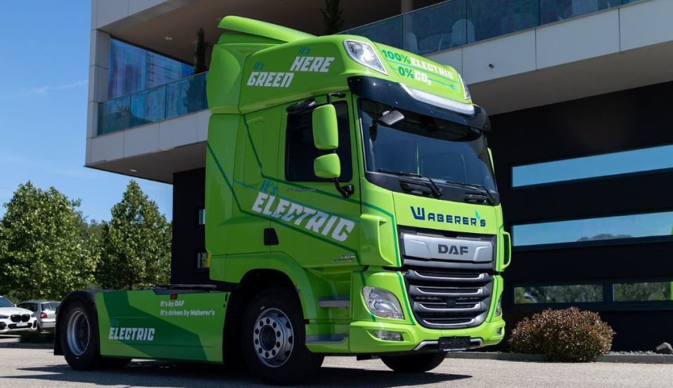 Imagen del DAF CF eléctrico para la flota de Waberer's