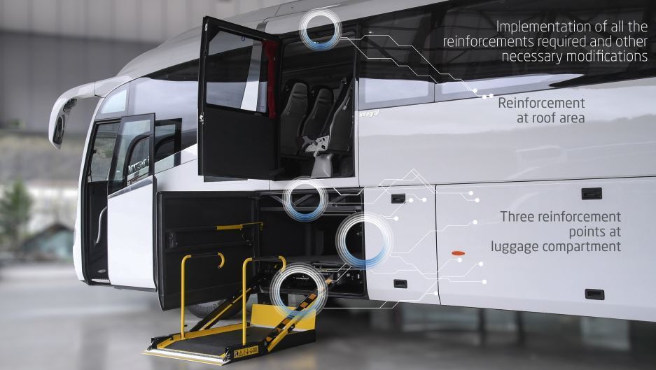 Un Irizar con modificaciones para cumplir las normas de accesibilidad PSVAR del Reino Unido