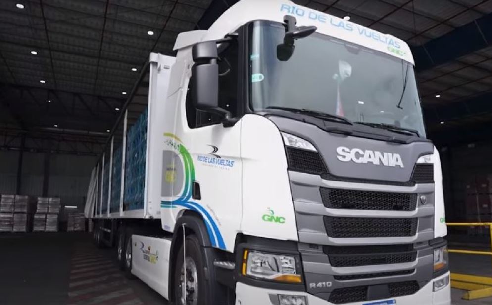 Imagen de Un Scania a GNC para trasportar las bebidas de Cervecería Quilmes en Argentina