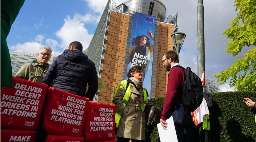 Protestas en Bruselas de los falsos autónomos