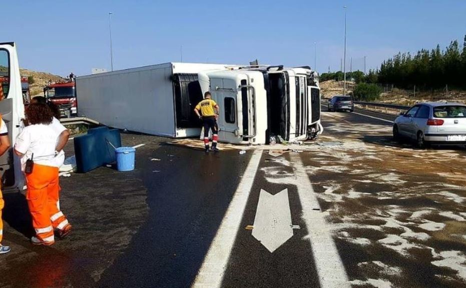 Imagen de un accidente de camión