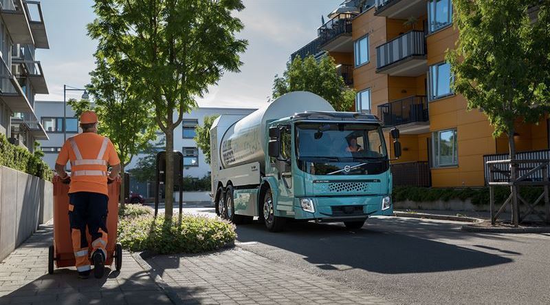 Imagen de un camion eléctrico de Volvo