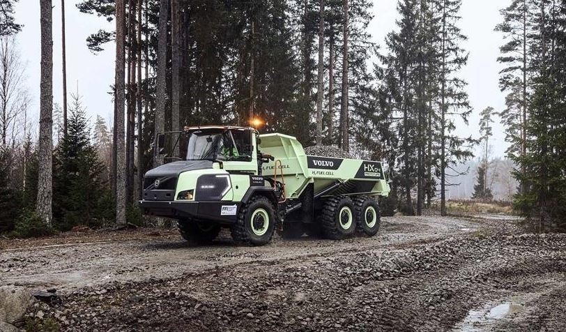 Imagen del prototipo de dúmper articulado de hidrógeno de Volvo CE