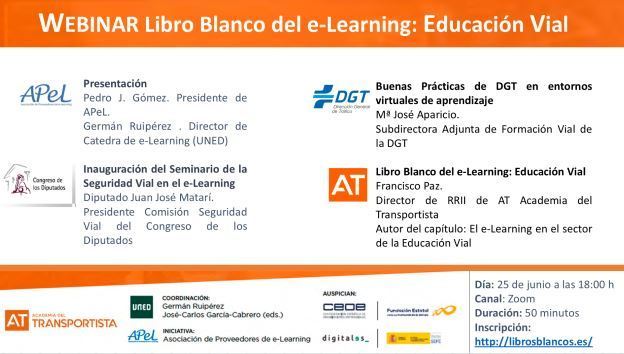 Cartel de la webinar para la educación vial