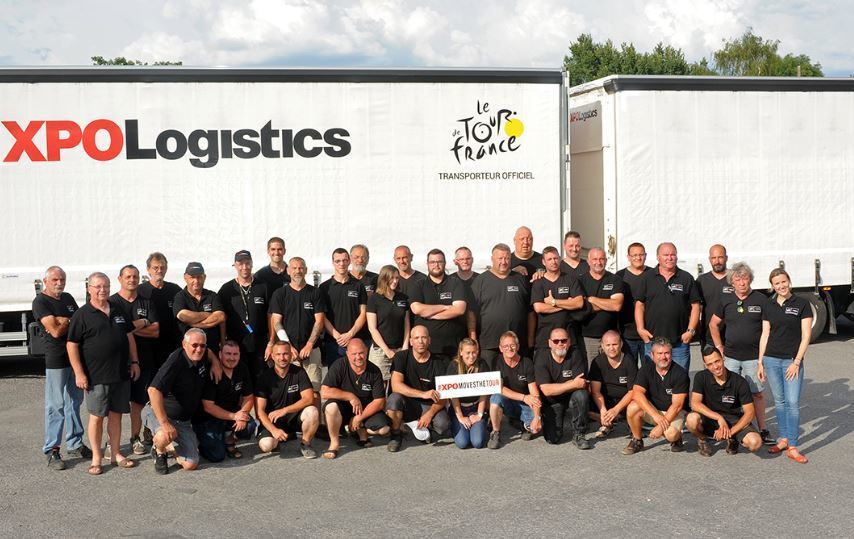 Empleados de XPO Logistics en el Tour de Francia.