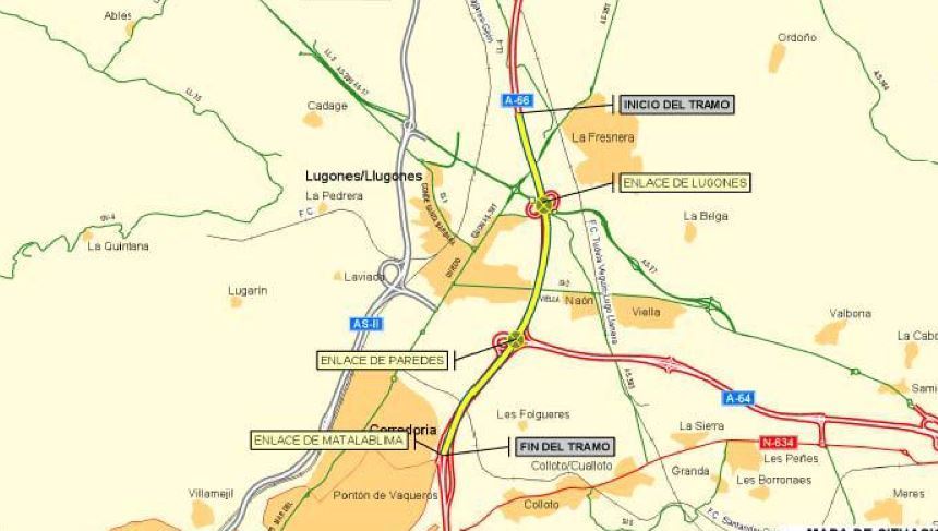 Proyecto de la ampliación de los enlaces en la A-66