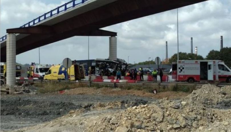 Imagen del accidente ocurrido en Avilés en 2018