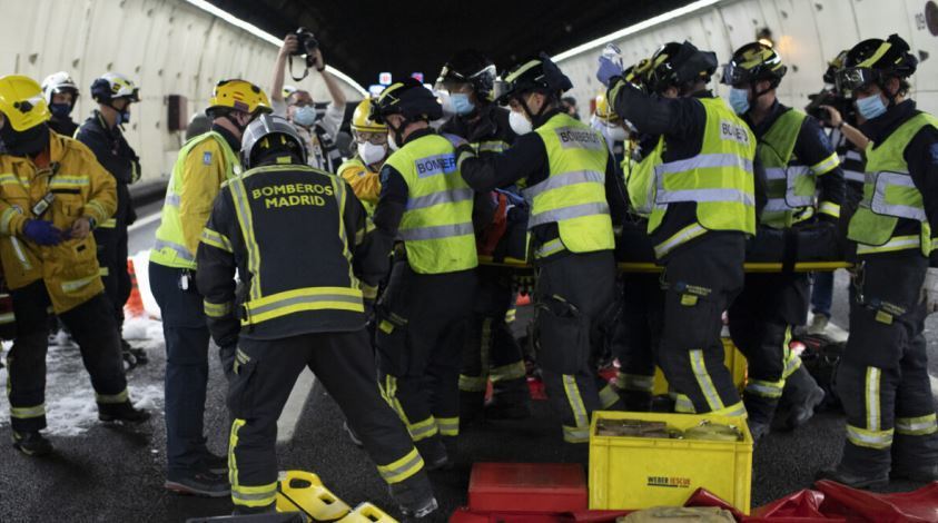 Simulacro de accidente en Madrid