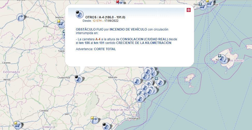 Indicación de la incidencia por parte de la DGT