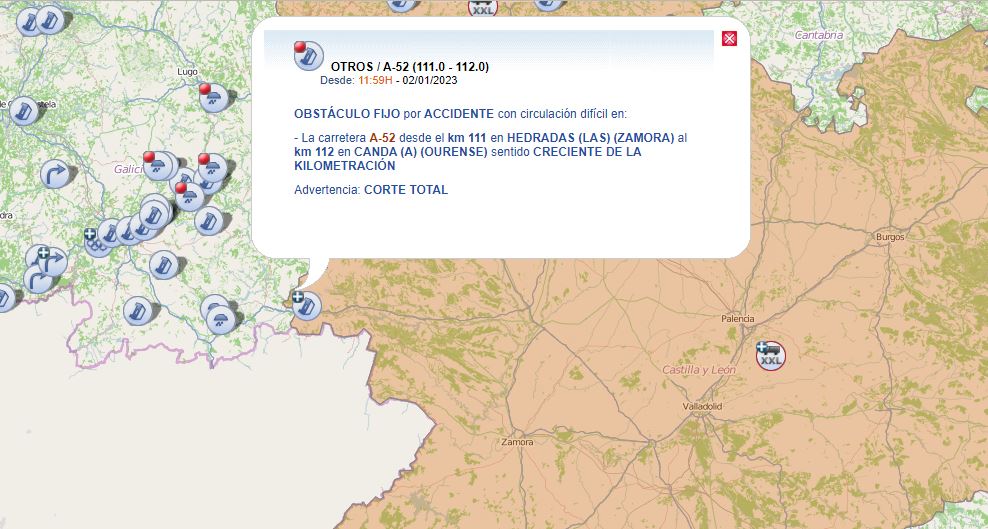 Indicación de la incidencia por parte de la DGT
