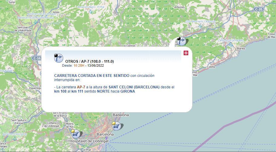 Indicación de la incidencia por parte de la DGT