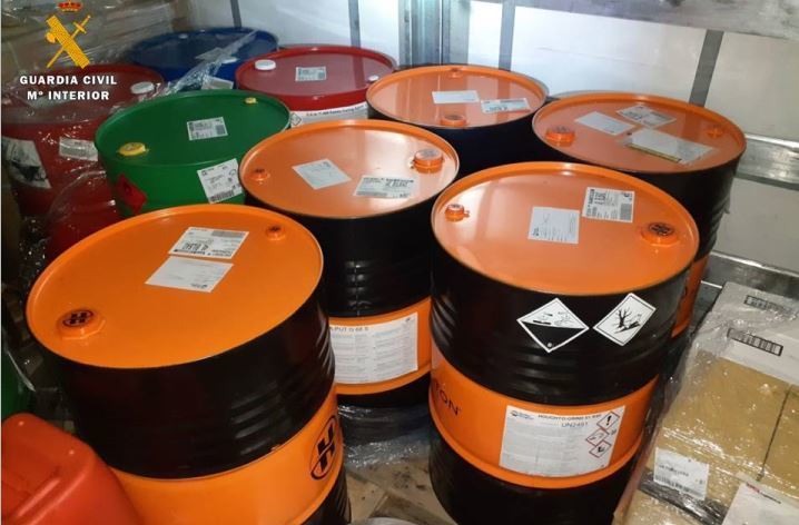 Mercancías peligrosas transportadas entre paquetería