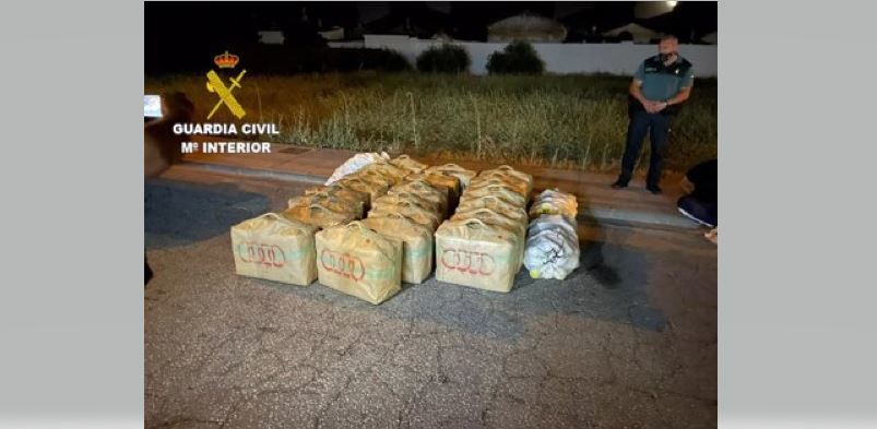 Imagen del hachís incautado por la Guardia Civil