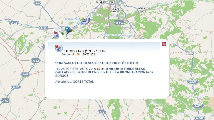 Indicación de la incidencia por parte de la DGT