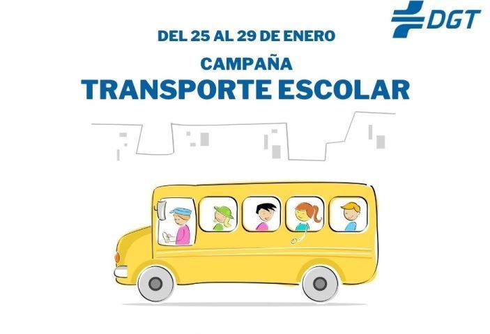 Cartel de la campaña de transporte escolar