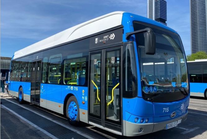 Un autobús eléctrico de la EMT de Madrid