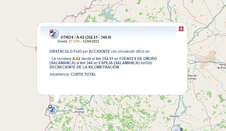 Indicación de la incidencia por parte de la DGT