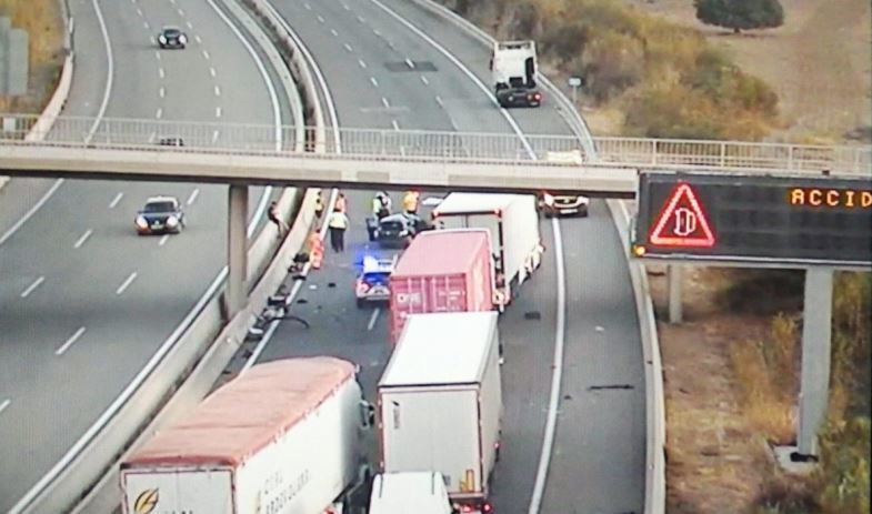 Imagen el accidente en la AP-7