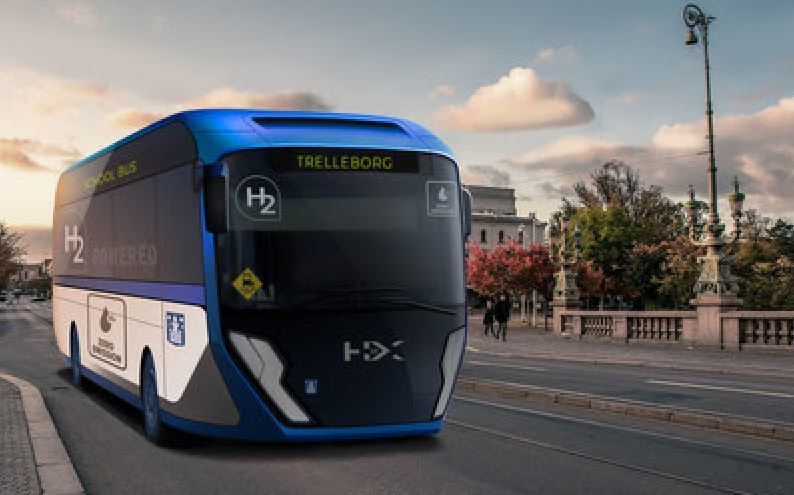Imagen de un autobús de H2X de hidrógeno