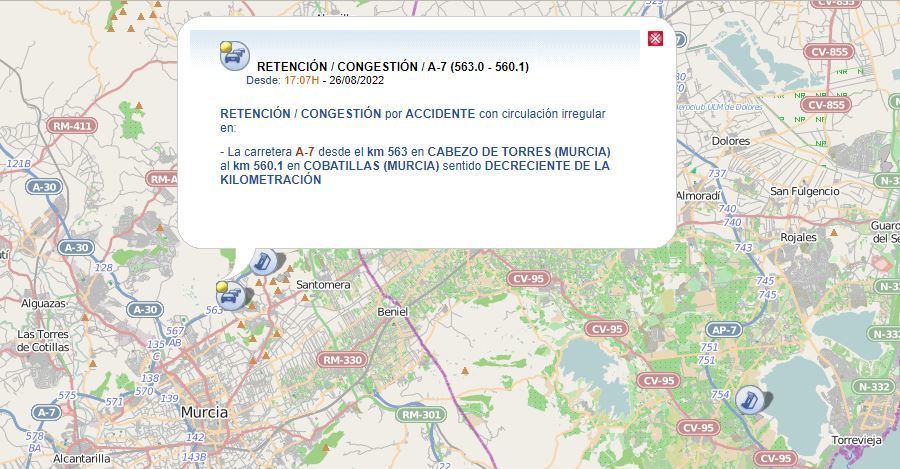 Indicación de la incidencia por parte de la DGT