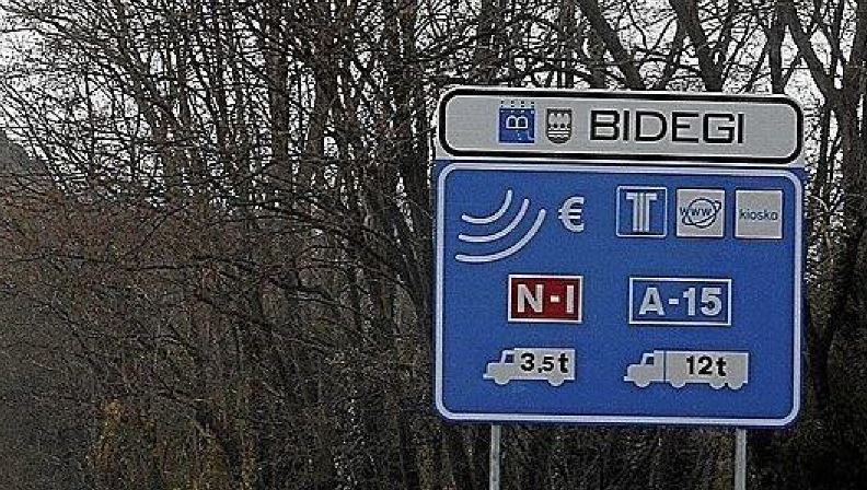 Indicador del cobro de peajes a camiones