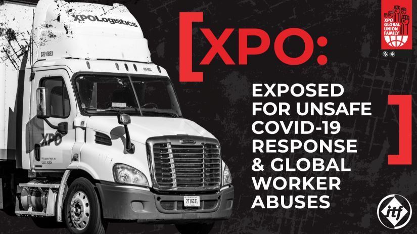 Foto portada del informe de ITF sobre XPO Logistics