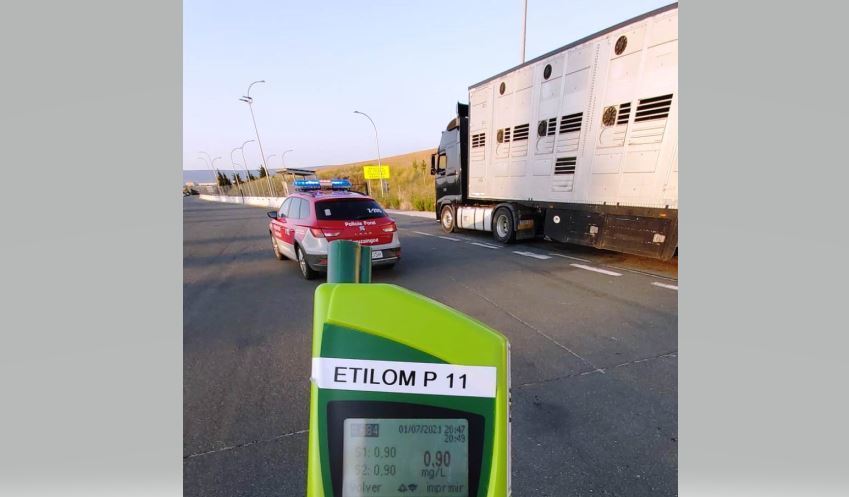 Imagen del alcoholímetro con la tasa de alcohol